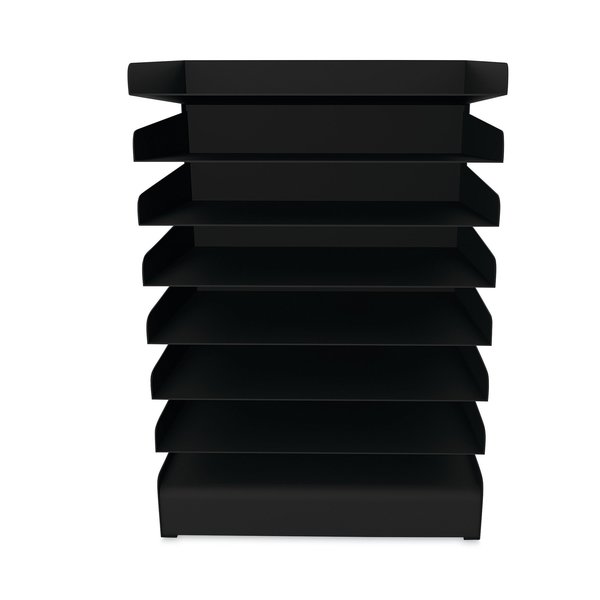 Safco Steel Horizontal-Tray Desktop Sorter, 8 Sections, Letter Size Files, 12 in. x 9.5 in. x 17.75 in, Black 3129BL